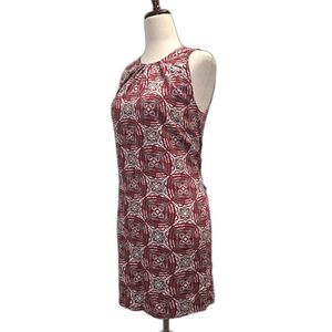 All for Color Sarah V-Back Shift- Crimson/White Dress Size Small